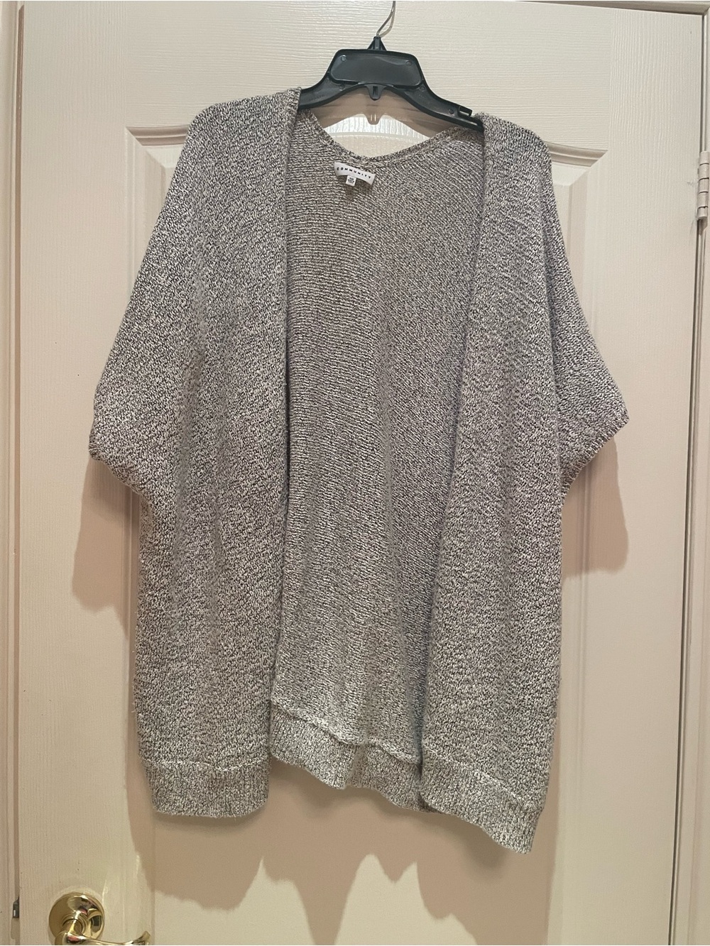 Lightweight Open-Front Grey Knit Shrug